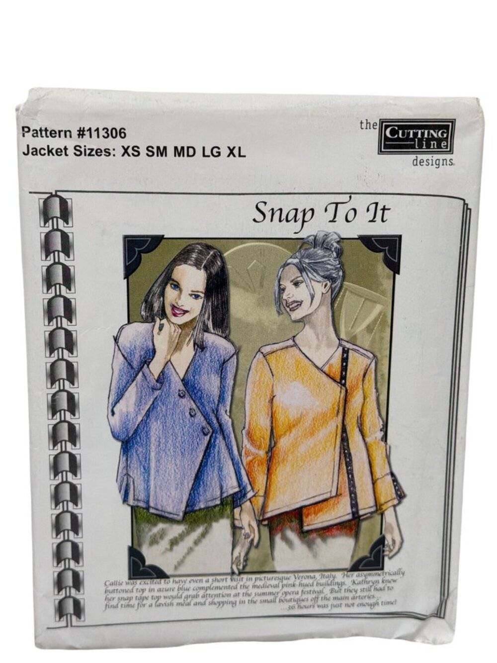 Snap To It Jacket Sewing Pattern #11306 XS-XL By The Cutting Line Vogue Patterns
